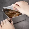 201/304 Stainless Steel Food Storage Serving Tray Fruits Cake Bread Storage Containers Rectangle Plates Home Kitchen Supplies 2