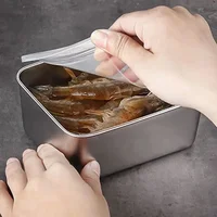 201/304 Stainless Steel Food Storage Serving Tray Fruits Cake Bread Storage Containers Rectangle Plates Home Kitchen Supplies 2