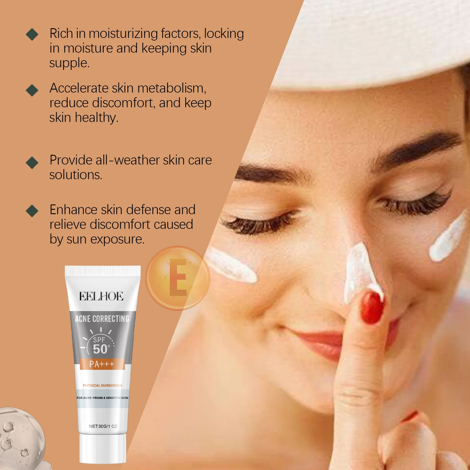 Clear sunscreen SPF 50+ PA+++ moisturizing sunscreen skin care hydrating nourishing summer daily