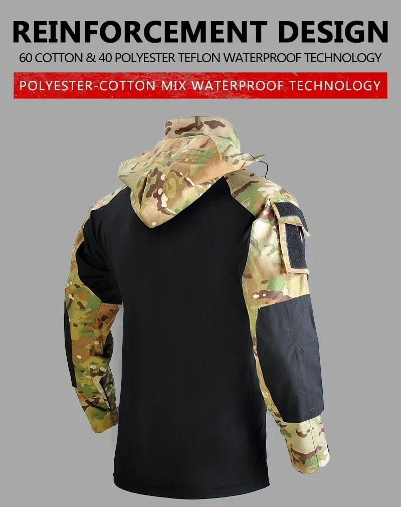 Outdoor Uniform Tactical Suits Wear Resistant T-Shirt Pants Men Clothes Outfit Combat Shirts Airsoft Paintball Mens Army Set