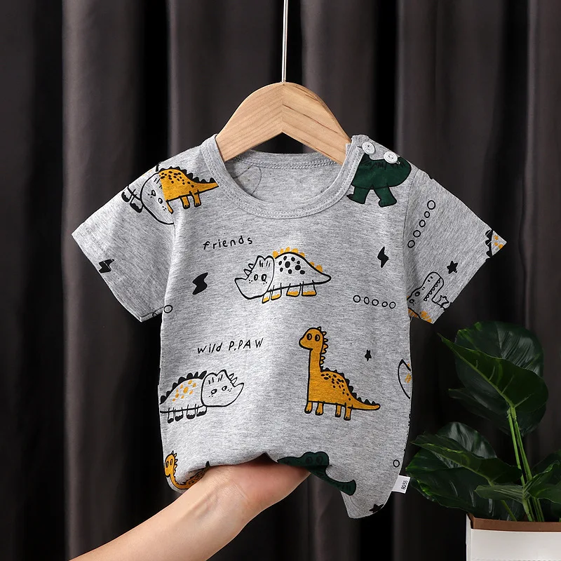 

Children's Short Sleeve Pure Cotton Summer New Boys' T-shirt Baby Cartoon Girls' Short Sleeve Top Children's Clothing