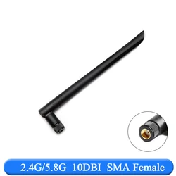Dual-Band High-Gain WiFi Antenna with RP-SMA Connector - 10 Pcs (Black 20CM Female)