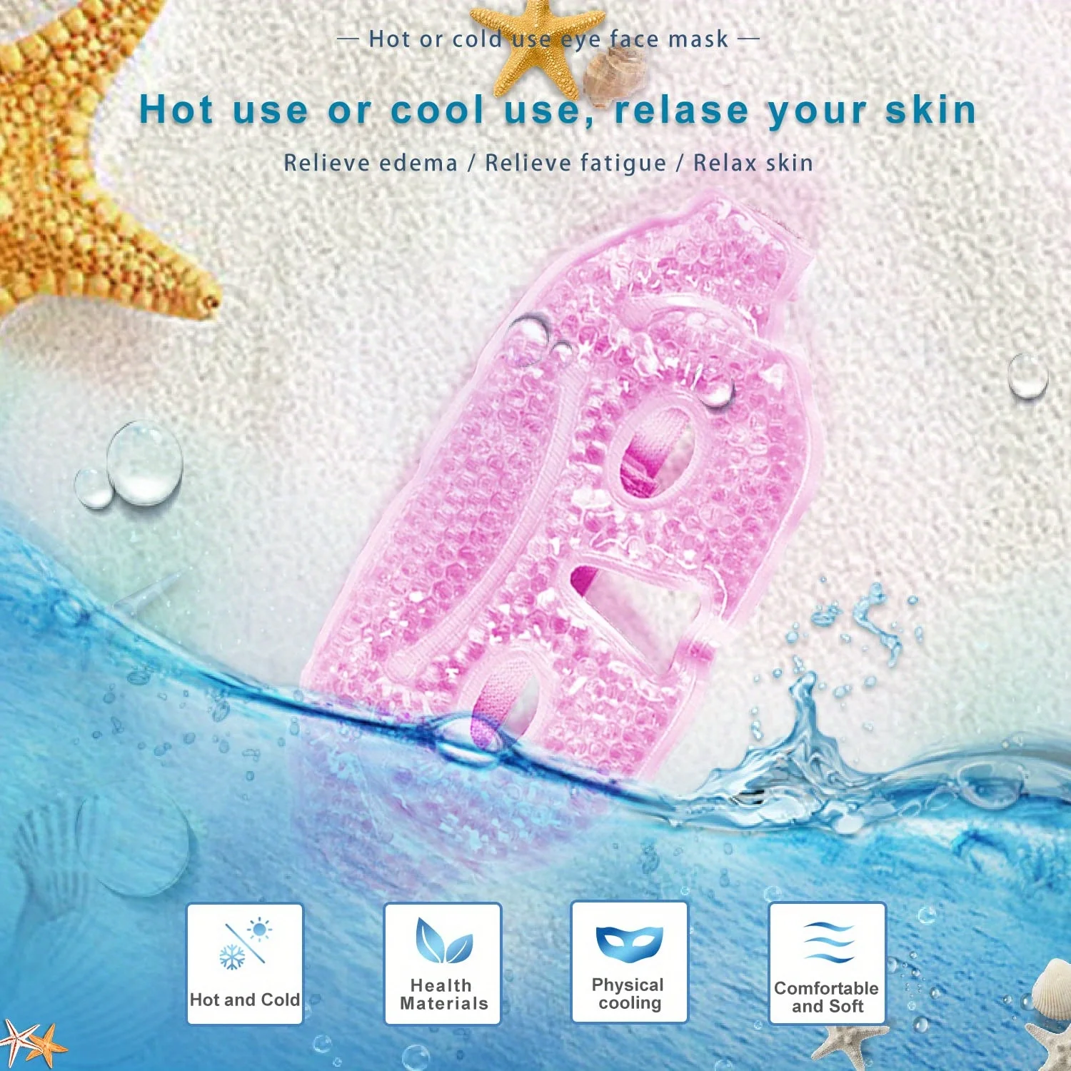 Visible Reusable Cooling Eye Mask with Gel Beads Cold Eye Compress for Puffy Eyes Stress Relief Dry Eyes SPA Skin Care Tools