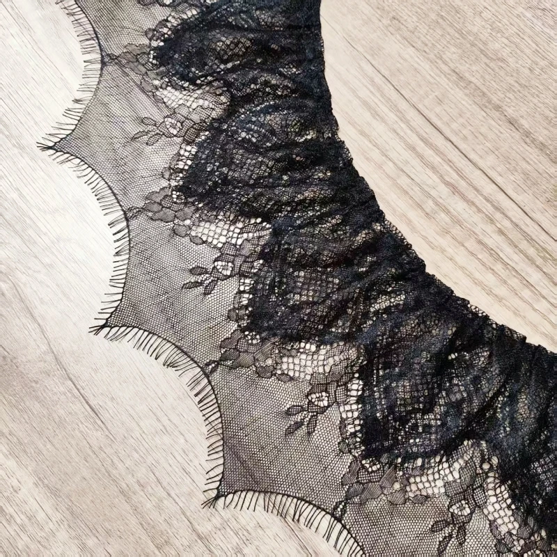 블랙 확대 더블 Pleated 속눈썹 Tulle 레이스 DIY 숙녀 소녀 아동 의류 스커트 커프스 편리한 봉제 트렌드 트림