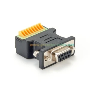 9-poliger lötfreier Stecker DB9 auf Klemmenblock-Stecker, Adapter, Breakout-Board (DB-9) männliche Buchse auf Klemmenfederblock-Adapter – Detail 2