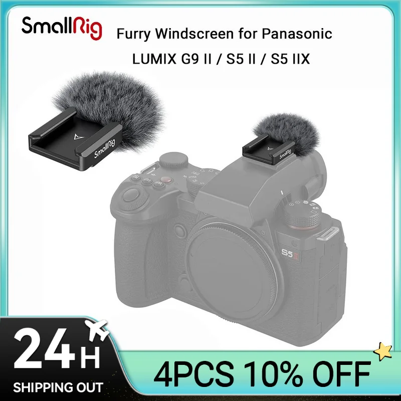 Parabrezza Peloso Smallrig Per Panasonic Lumix G9 Ii / S5 Ii / S5 Iix Con Supporto Per Scarpe Fredde Per Mini Led Light 4245