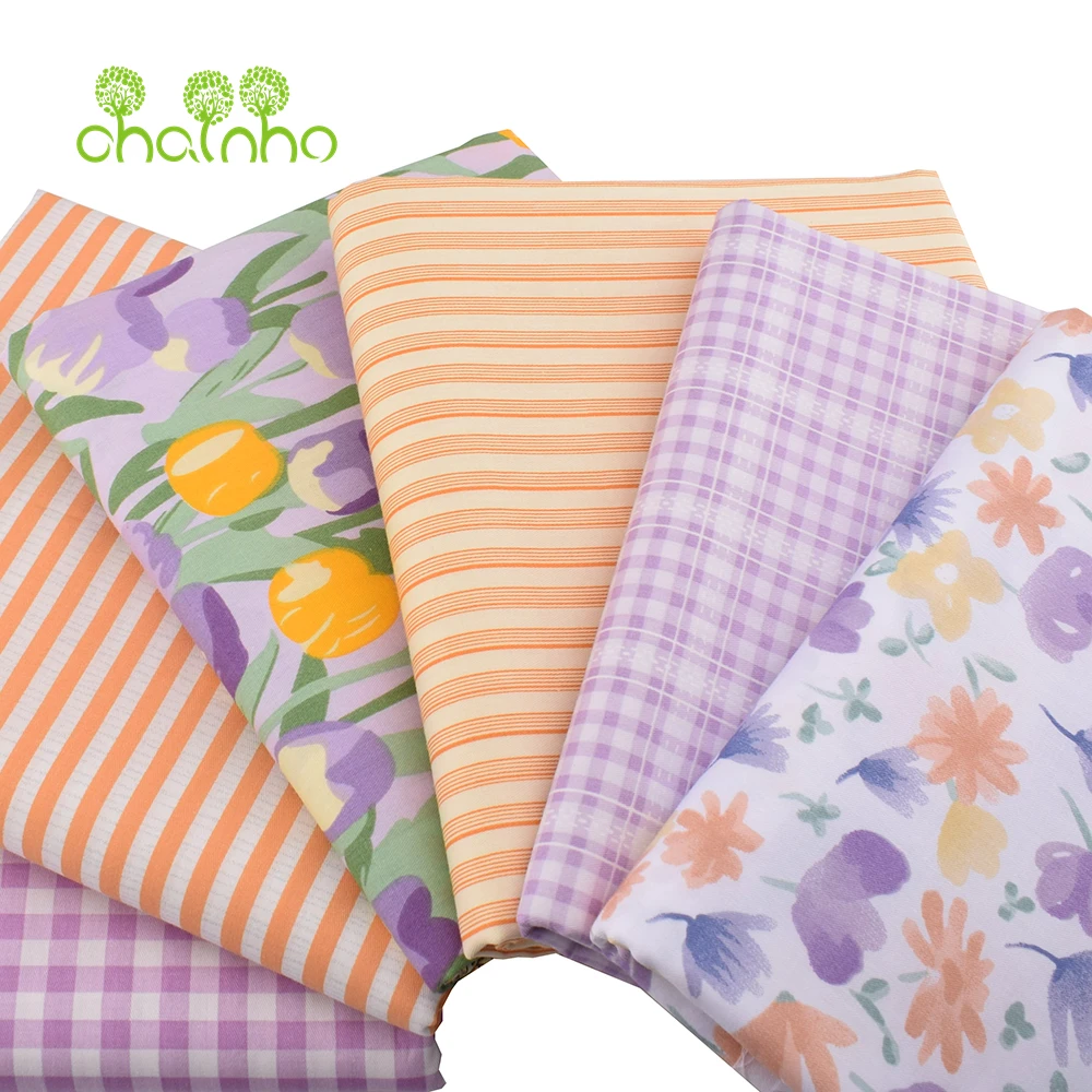 Chainho,Printed Twill Weave Cotton Fabric,DIY Quilting Sewing Material,Home Handmade Textile,Patchwork Cloth,5 Sizes,25C11