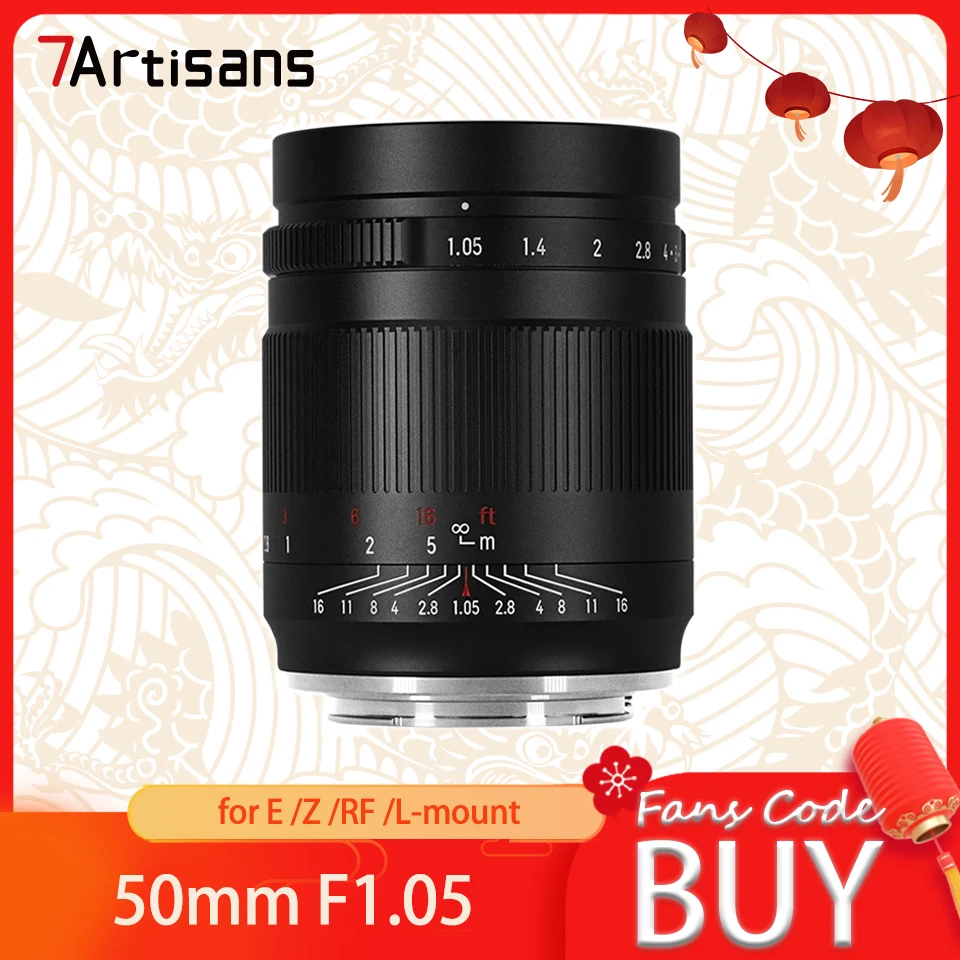 7 Artigiani Mf 50Mm F1.05 Obiettivo Full Frame Per Fotografia Verticale Con Supporto Sony E Nikon Z Canon Rf Panasonic Leica Sigma L