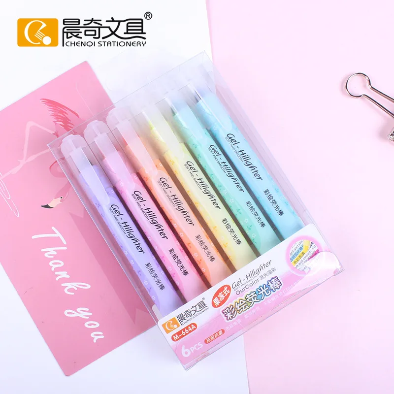 6 Pcs/Set Gel Bible Highlighters Pens No Bleed Assorted Colors Bible Markers Cute Bible Study Journaling School Supplies Pastel images - 6