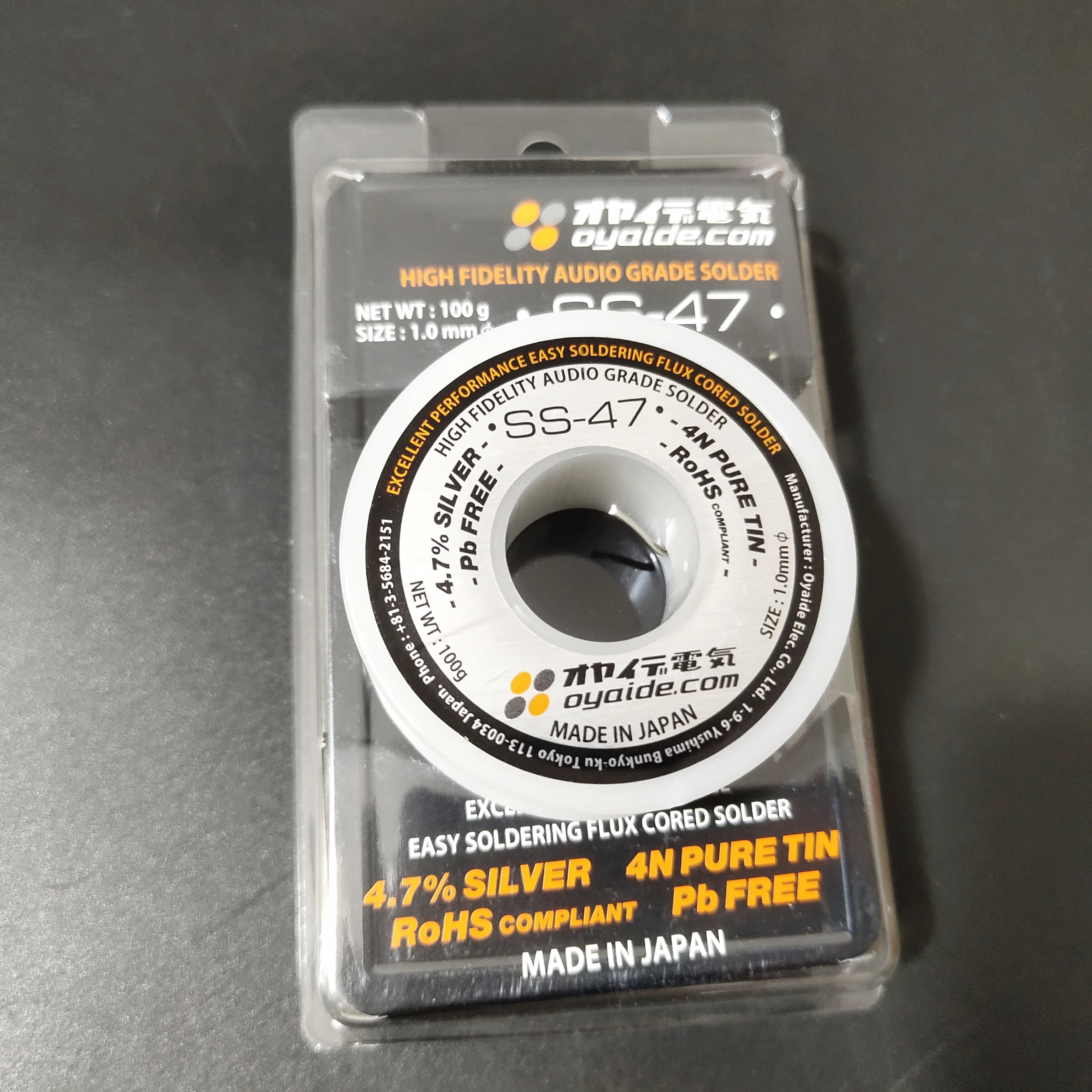 Hi-End Oyaide 4.7%Ag Silver Solder SS-47 1.0MM Japan Orginal Solder Wire Soldering Welding Wire For HiFi aduio Accessories