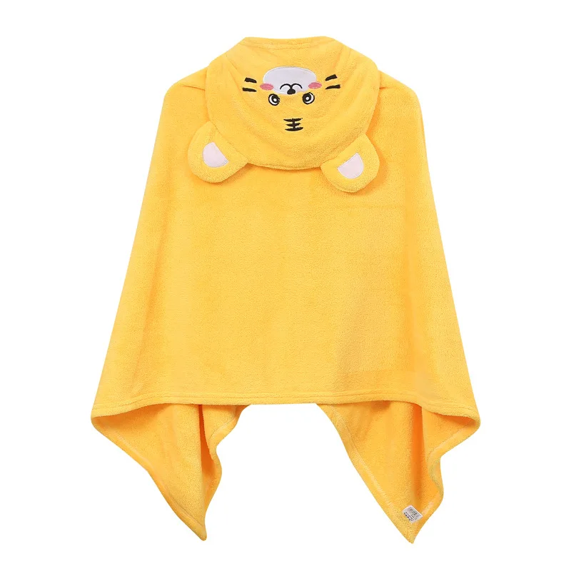 Kids Bathing Cartoon Baby Bath Towel Microfiber Cotton Hooded Beach Towel Newborn Cape Towels Soft Poncho Stuff Infant Washcloth