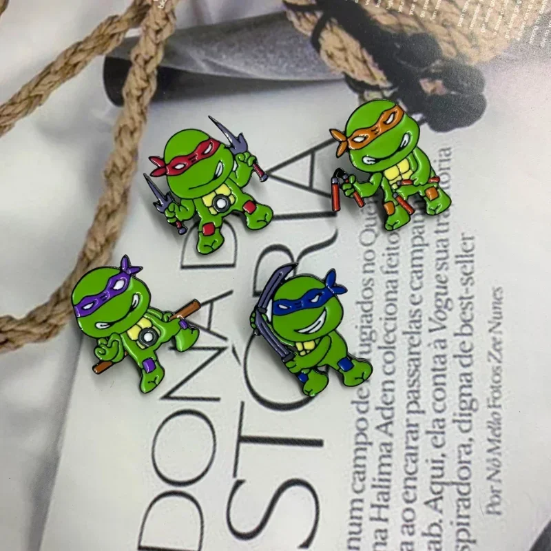 

Ninja Turtles Anime Metal Enamel Brooch Lapel Pin Cartoon Badge on Backpack Clothing pants Decoration Accessories Jewelry Gifts