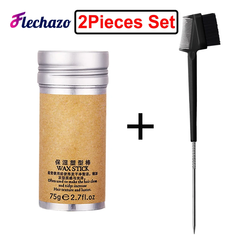 Hair Wax Stick For Wig Professional Hair Wax Stick Gel Cream Non-Greasy Style With Brush For Women Broken