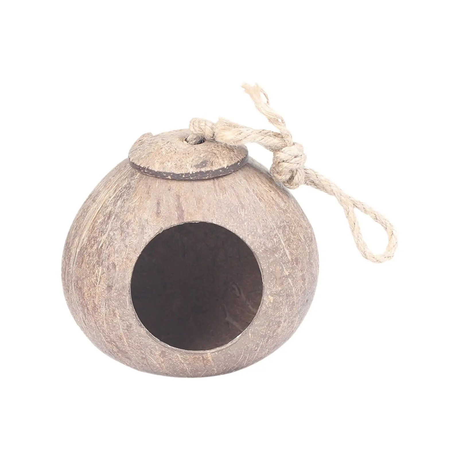Coconut Shell Birds Nest Coconut Parrot House Hideout Outside Bird Cage Portable for Parrot Parakeet Lovebird Canary Finches