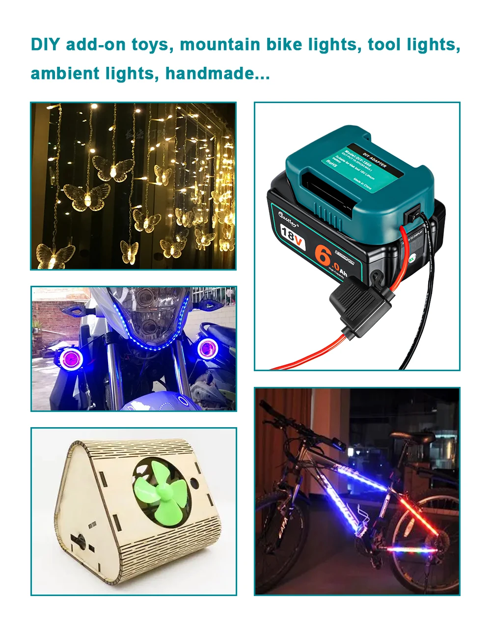 External Battery Adapter Converter for MT Makita 14V/18V Battery DIY Power Tool