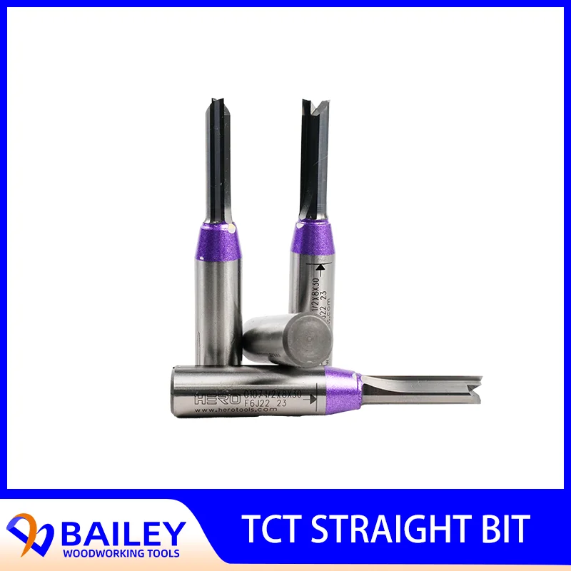 BAILEY 1PC 12.7x8mm Series 2 Flutes TCT Straight Bit EndMill Woodworking Tool Carbide Cutter for MDF Plywood Chipboard Wood bailey 6 8mm 3 flutes tct straight bit woodworking tool cutting router bit for wood tungsten carbide router bit 1 2 shank