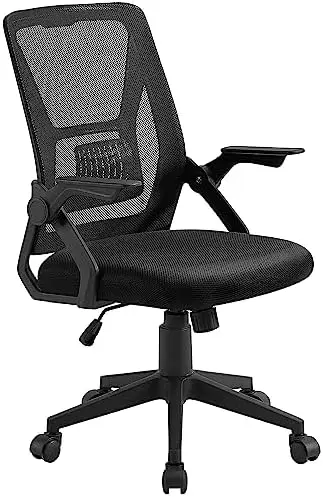 

Swivel Ergonomic Office Chair with Adjustable Arms Mesh Lumbar Support for Computer Task Work, Black Sillas para barra de cocina