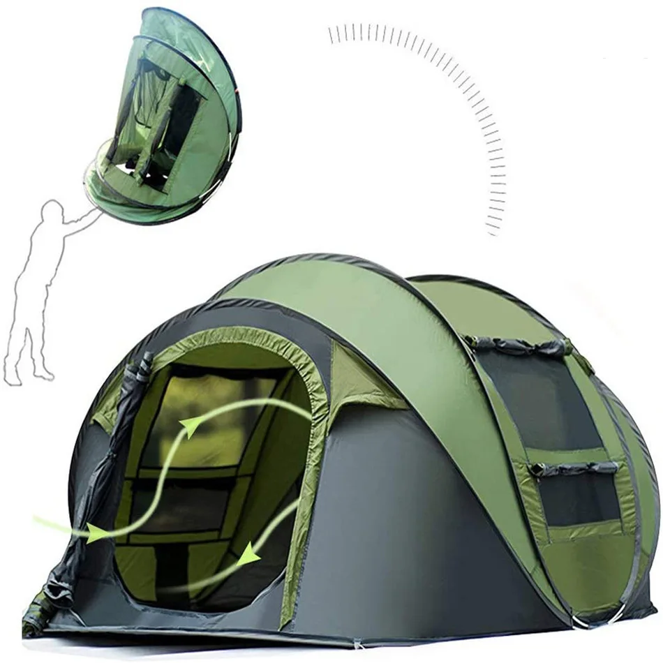 No need to set up fast opening camping tents for throwing tents