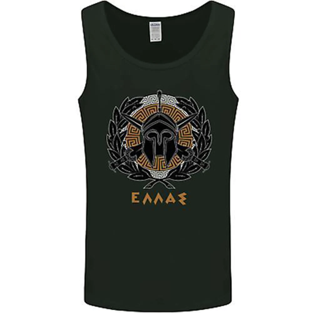 Casco Greco Palestra Allenamento Canotta 100% Cotone O-Collo Outdoor Leisure Gilet Da Uomo Spartan Mma Muscle Shirt