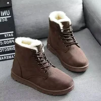 Thickened Cotton Shoes with Fleece Casual Short Tube Winter Boots for Women Comfortable Warm Large Size Rubber Snow Boots - Image 5
