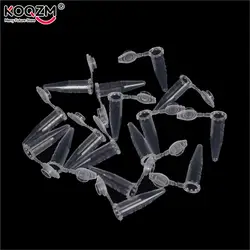 100 PCS Clear Micro Plastic Test Tube Centrifuge Vial Snap Cap Container for Laboratory Sample Specimen School Stationery 0.5 ML