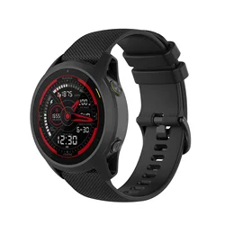 Enhanced Silicone Breathable Wristband Strap - Official 22mm/20mm - 20mm (Black)