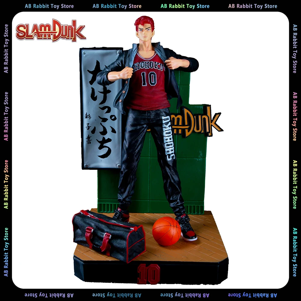 

35cm Slamdunk Anime Figures Sakuragi Hanamichi Ryota Miyagi Kaede Rukawa Scene Action Figurine Gk Pvc Statue Model Doll Toys