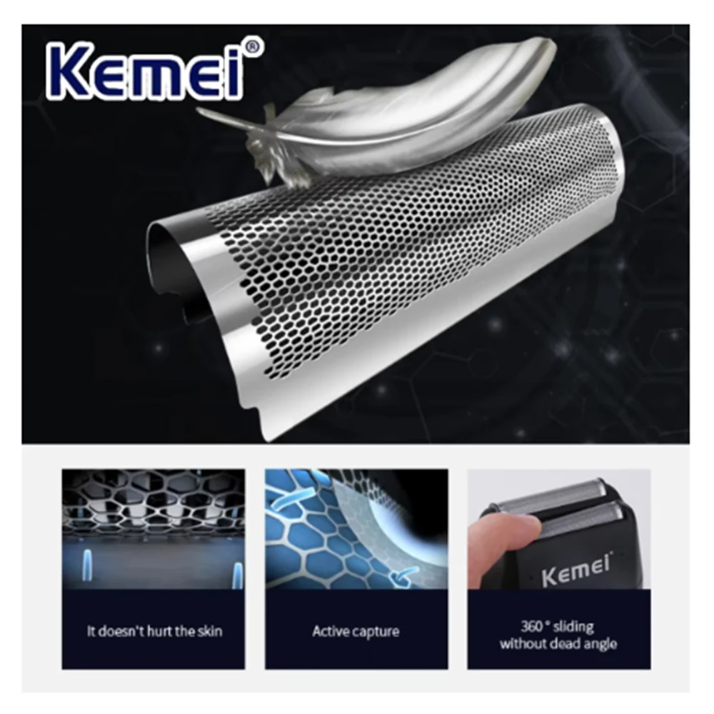 Kemei Rechargeable Cordless Shaver for Men Twin Blade Reciprocating Beard Razor Face Care Multifunction Strong Trimmer KM-1102