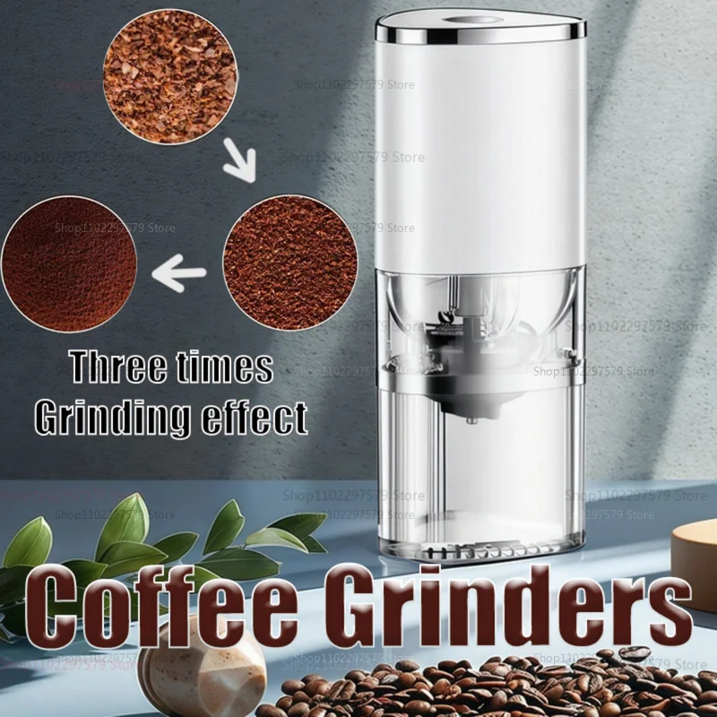 Portable Electric Coffee Grinder USB Rechargeable Ceramic Burr
