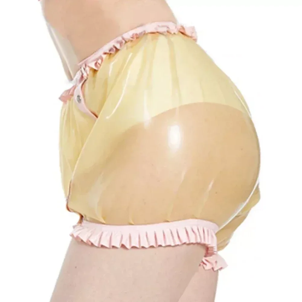 Halloween Latex Diaper Rubber Underwear Panties Underpants Cosplay with Lace