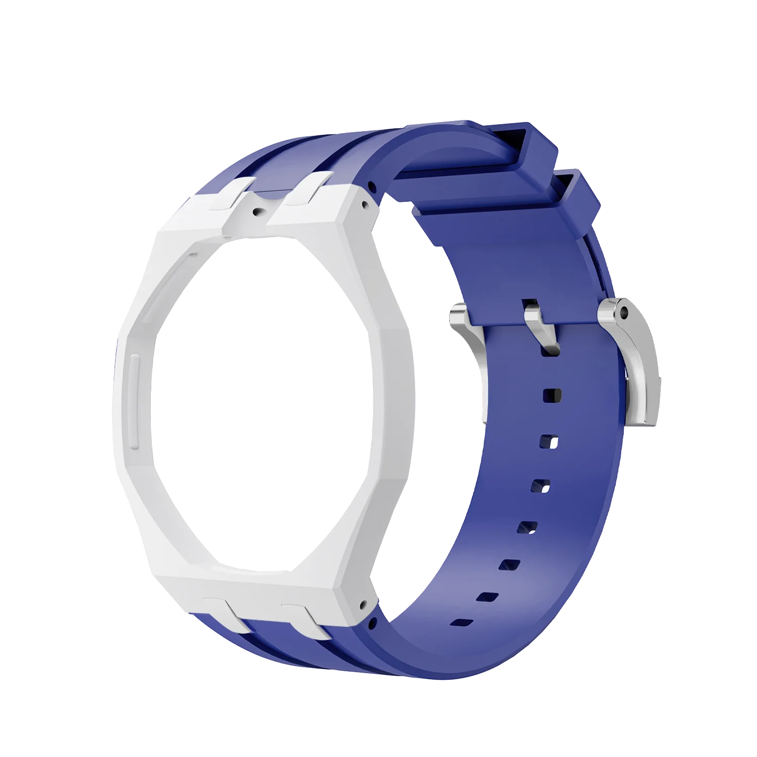 2in1 Bioceramic Case&Silicone Strap For Swatch x AP Royal pop Pocket watch bands Modification kit integrated Silicone Wirstband