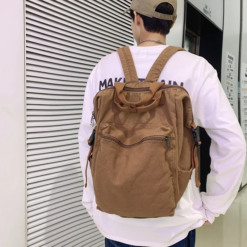 Ladies Canvas Vintage Backpack Laptop Girl Travel Bag Fashion Female College Student Backpack Cool Women Cute School Bags Trendy