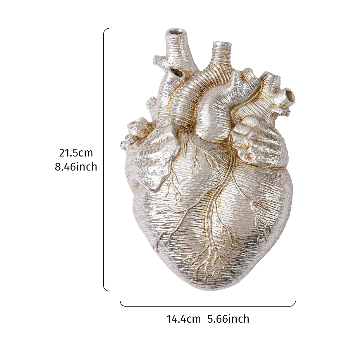 1PC, resin multi-color artificial flat heart hydroponic ornament, used for home, courtyard, porch and other home decoration