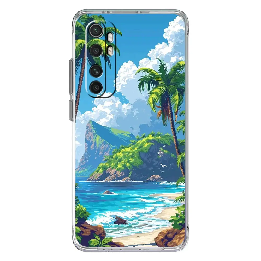 Clear TPU Phone Case with Coconut Tree Design