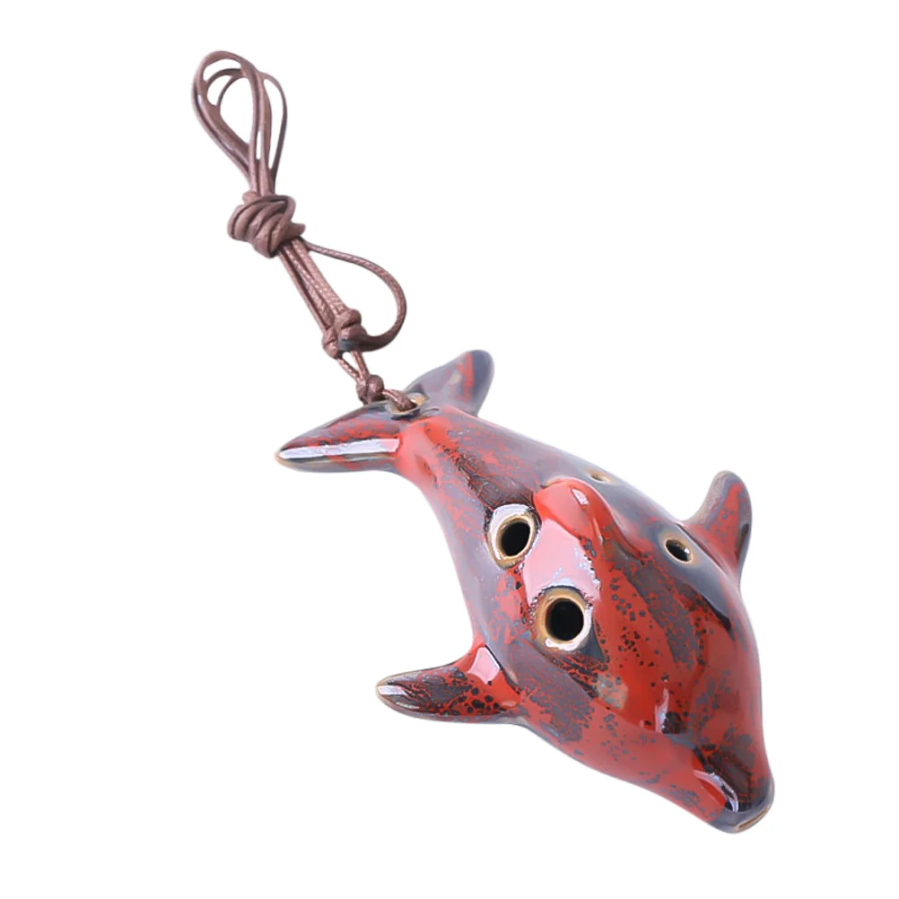 

1pcs 6 Hole Ocarina Dolphin Ceramic Ocarina Flute Instrument Decorative Easy to Carry Alto Ocarina for Beginner