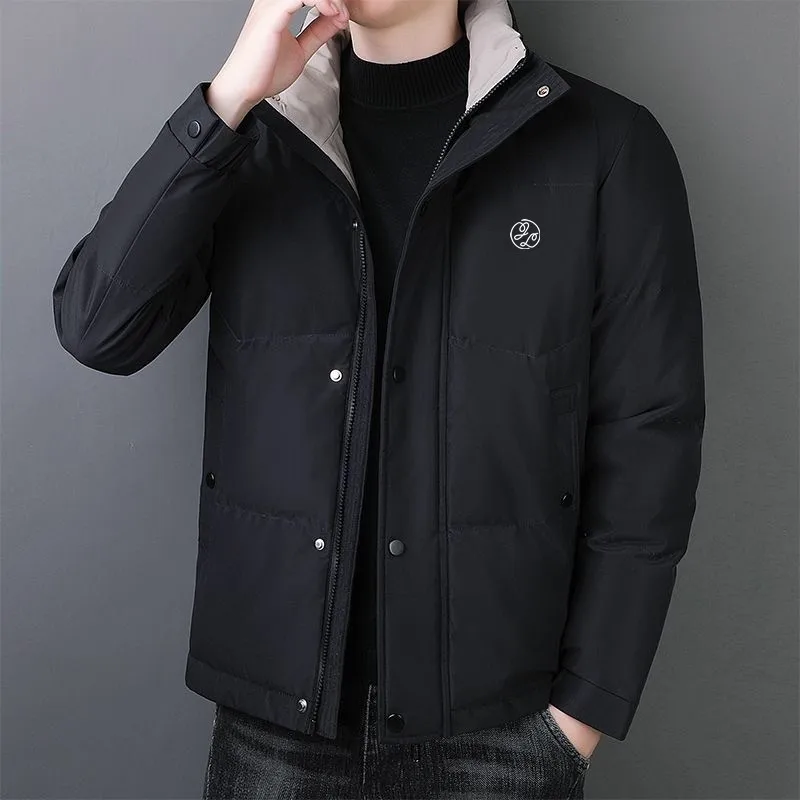 New Winter Windproof Men's Golf Clothing Stand collar thicken Warm Cotton Clothes Fashion Business Casual Man Jackets 골프웨어