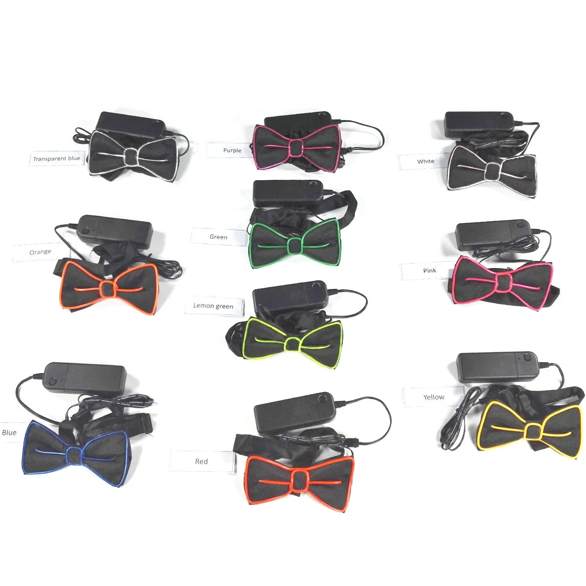 LED Light Up Bow Tie For Birthday Supplies Event Gifts Night Club Bar KTV Dance Men Bowtie
