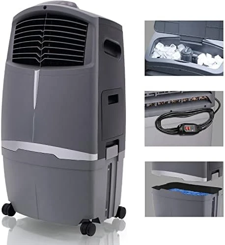 

CFM 3-Speed Outdoor Rated Portable Evaporative Cooler (Swamp Cooler) for 491 Sq. Ft. with GFCI Cord Neck warmer electric Foot wa