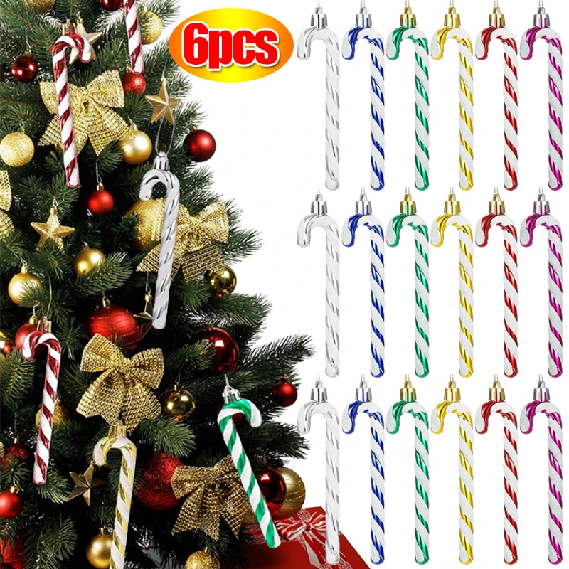 

6/12 шт. блестящие конфеты, трости, Рождество, фотоподвеска, разноцветные трости, трости, новогодние украшения, искусственные сувениры