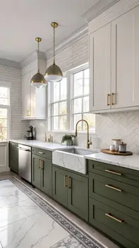 Prezzo di fabbrica Set completo di mobili per armadi da cucina Armadio da cucina moderno personalizzato con shaker verde chiaro 1