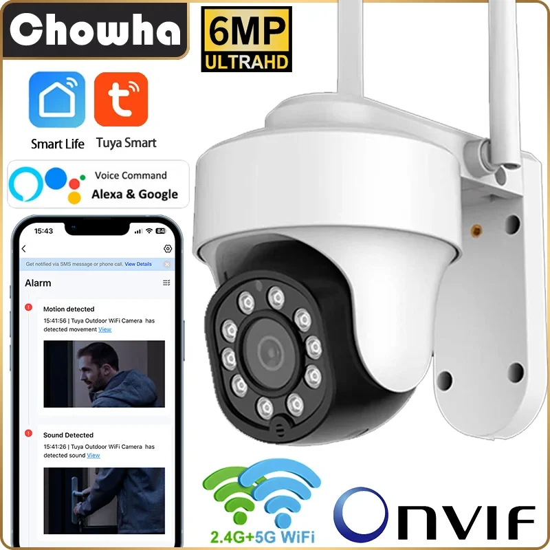BOAVISION Telecamera di sicurezza per esterni, telecamera IP WiFi wireless Sistema di sicurezza domestica Vista a 360 °, rilevamento del movimento, rilevamento automatico, conversazione bidirezionale