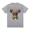 Whenye The Pump Panda Gym Funny Graphic Tee Shirt Men's Vintage Fashion Short Sleeve T-Shirt Tops 100% Cotton Oversized T Shirts 5