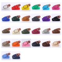 Blue Black Female Casual Knitted Pin Buckle Men Belt Woven Canvas Elastic Expandable Braided Stretch Belts Women Jeans 60colors 2
