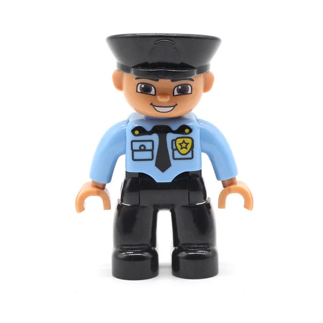 Big Size Action Figures City Princess Policemen Family Building Block Doll Character Accessory Toys Assembly Children Kids Gift Policeman