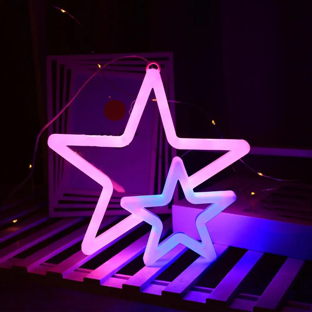 

Neon Lights Romantic Led Neon Sign for Bedroom Home Decor Heart Star Shaped Lights for Valentine's Day Birthday for Events