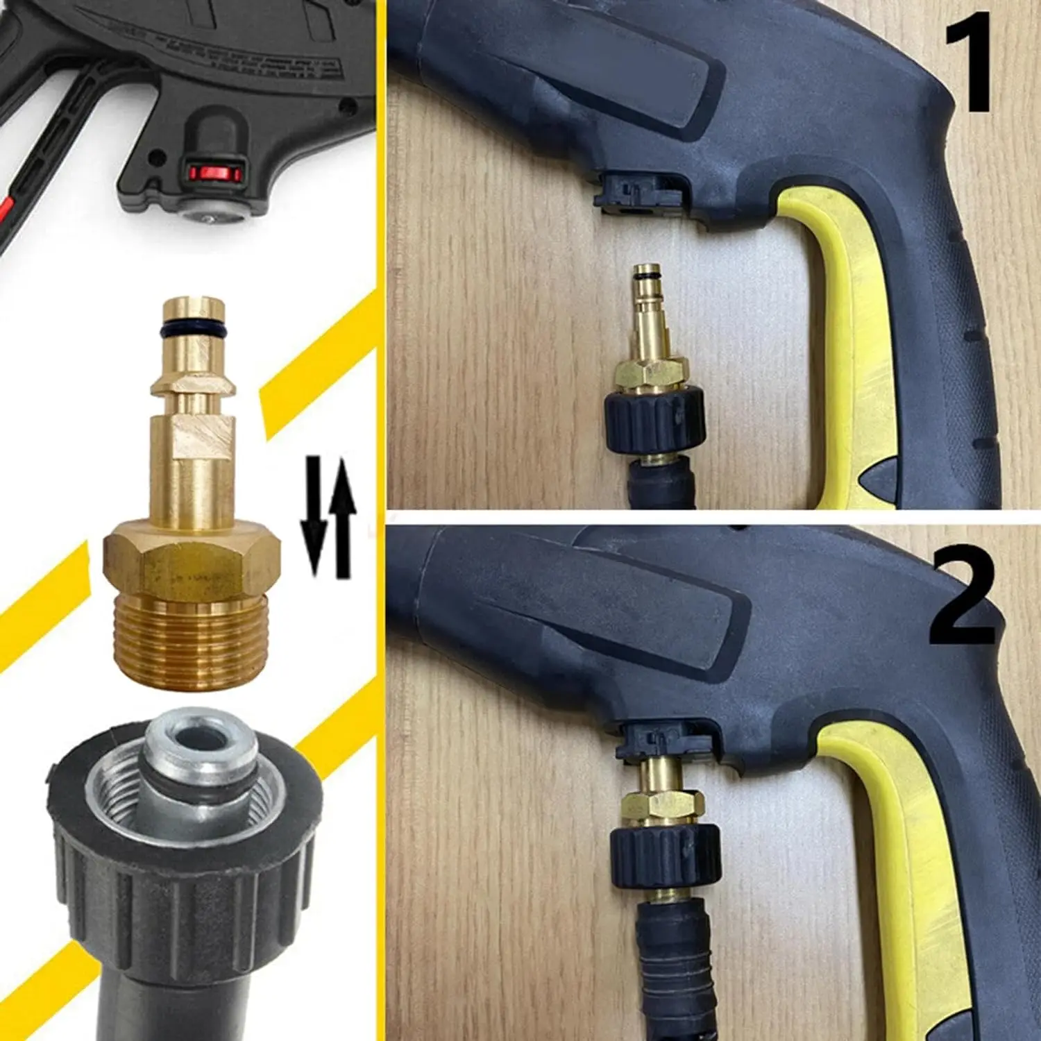 High Pressure Car Washer Hose Quick Connector Converter M22 Thread Sinks Converter for  Karcher Lavor Parkside pressure washer 4