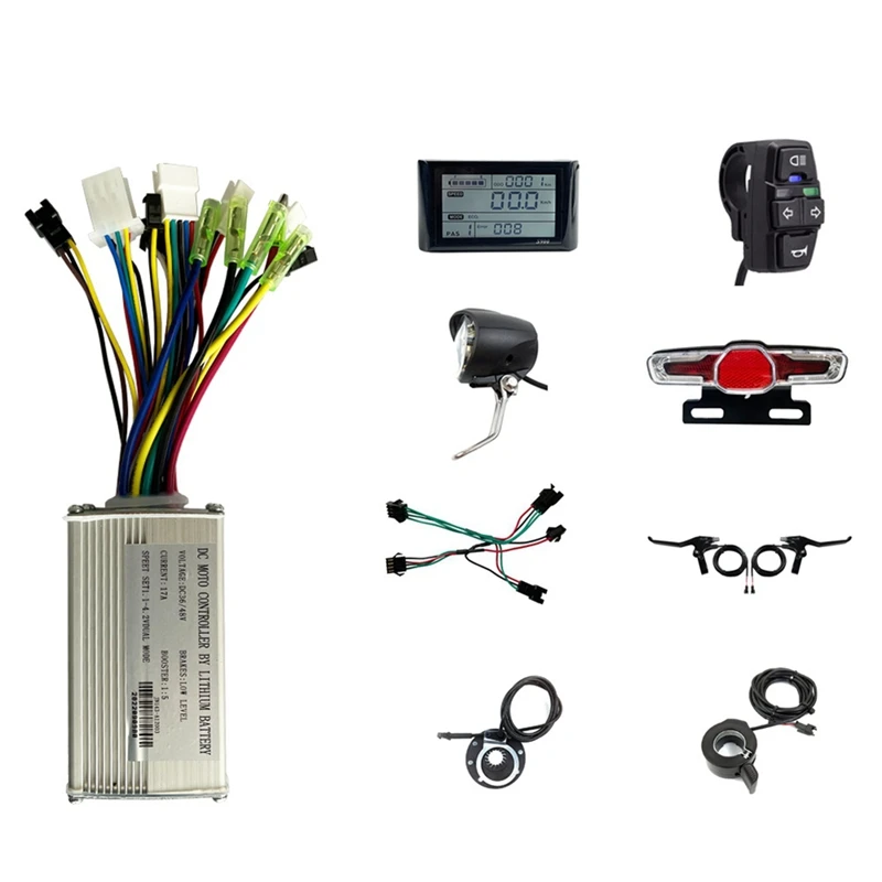 

S900 LCD Display Panel Electric Bicycle Scooter Brushless Controller Kit 36V‑48V 17A Controller With E-Bike Light