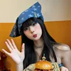 Japanese Y2k Niche Original Personalized Bag Head Hat Spring and Summer Women's Denim Star Cat Ear Pin Decorative Beanie Cap 1