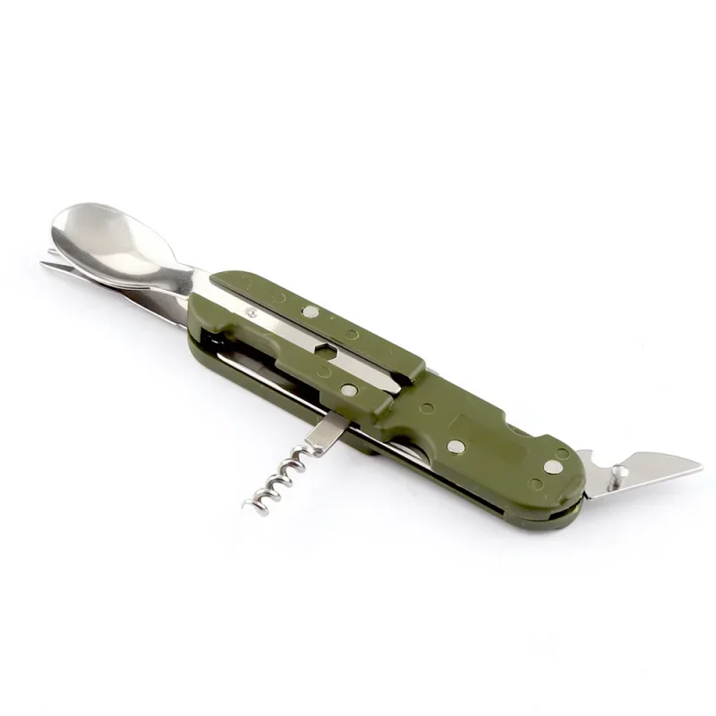 Knife Camping Equipment Fork Novelty Camping Supplies Bottle Opener Nature Hike Portable Tableware Bushcraft Fold Hiking Gadgets