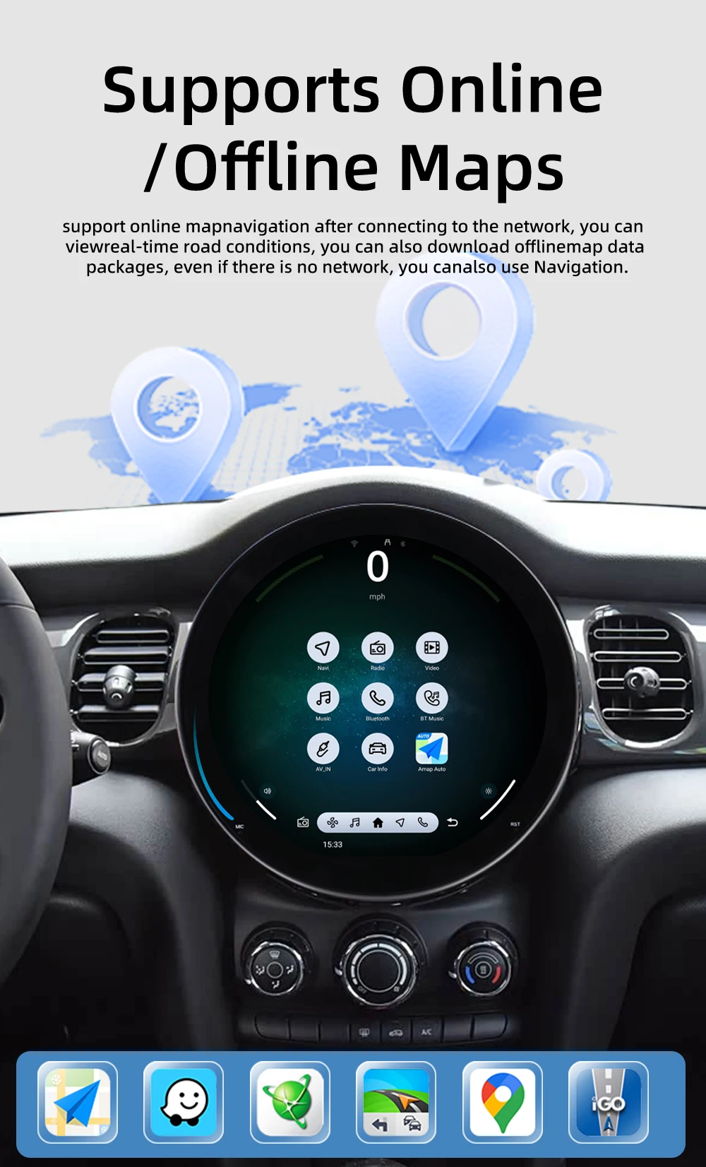 Android 15 Car Radio For BMW MINI F60 2017-2023 Multimedia Player Supports CarPl
